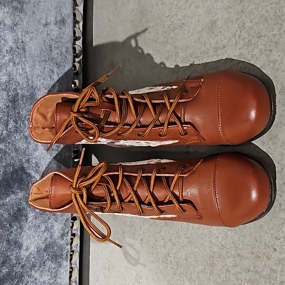 Brown Crochet Boho Style Ankle Boots New! Size6 - Picture 3 of 7